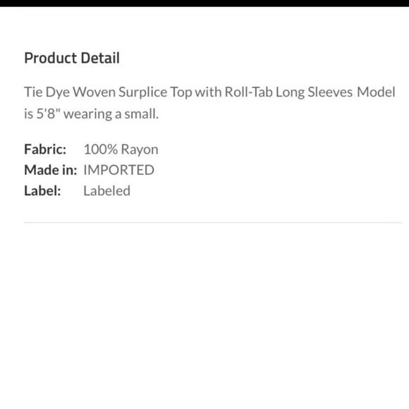 🔥$5🔥OLIVE TIE-DYE TOP/BLOUSE -NEW.  SIZE -SMALL - Picture 6 of 6